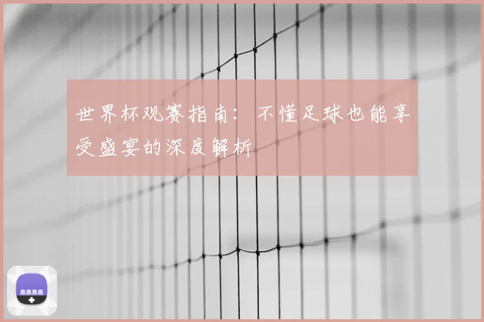 世界杯观赛指南:不懂足球也能享受盛宴的深度解析